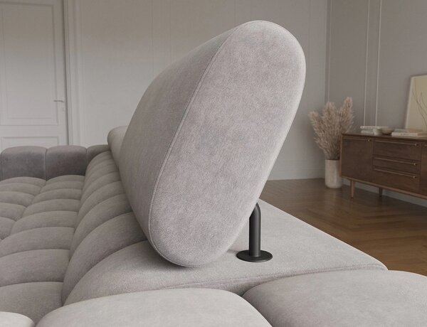 Rohová sedací souprava s úložným prostorem ELIS - světle šedá, pravý roh