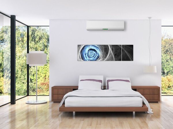 Obraz - Abstraktní růže modrá (170x50 cm)