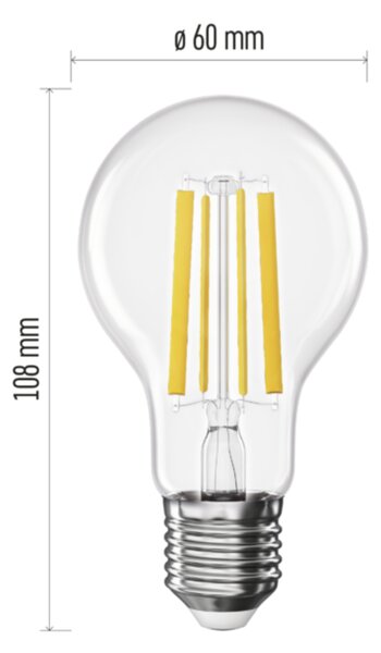 LED žárovka filament ZF5D63 E27, 10,5W, neutrální bílá