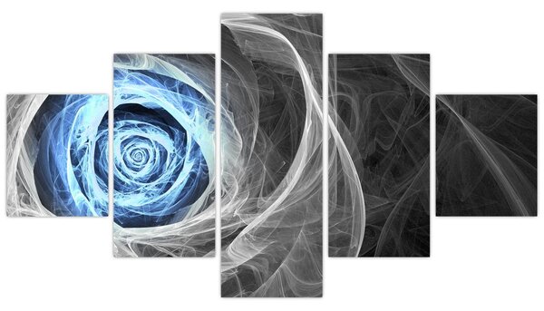 Obraz - Abstraktní růže modrá (125x70 cm)