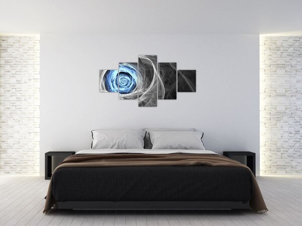 Obraz - Abstraktní růže modrá (125x70 cm)