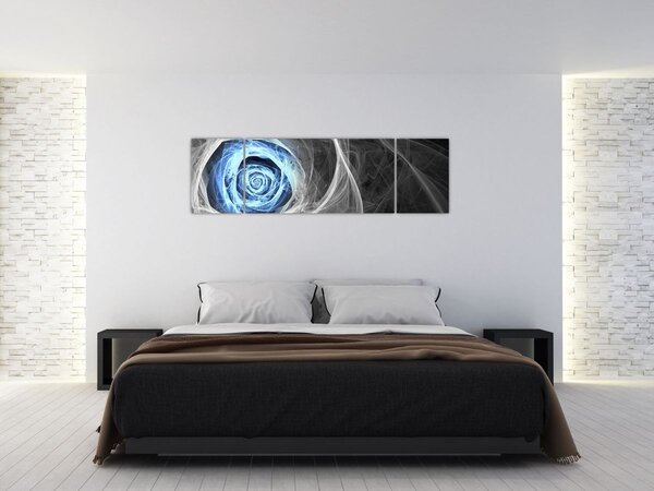 Obraz - Abstraktní růže modrá (170x50 cm)