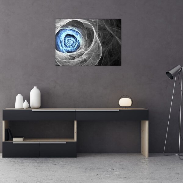 Obraz - Abstraktní růže modrá (70x50 cm)