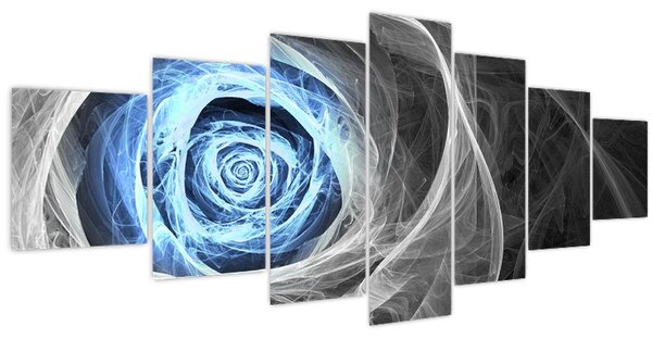 Obraz - Abstraktní růže modrá (210x100 cm)