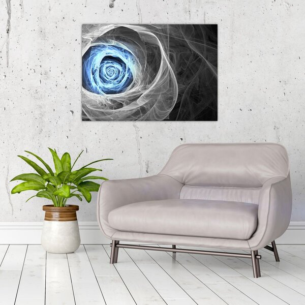 Obraz - Abstraktní růže modrá (70x50 cm)