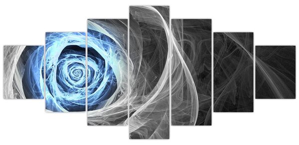 Obraz - Abstraktní růže modrá (210x100 cm)