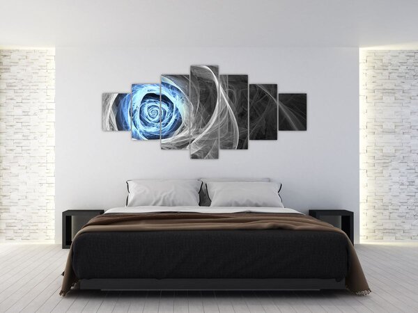 Obraz - Abstraktní růže modrá (210x100 cm)