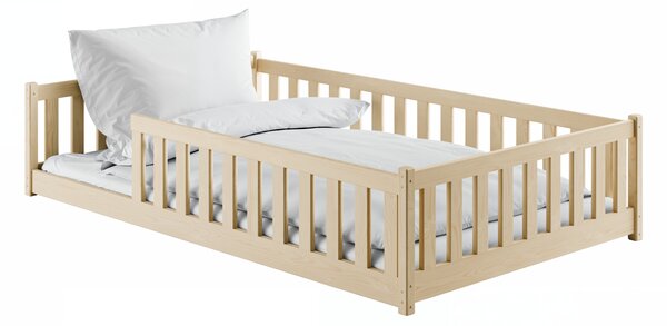 Dětská Montessori postel z masivu borovice BETTY - 200x120 cm - PŘÍRODNÍ