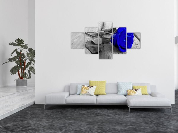 Obraz - Modrá růže (125x70 cm)