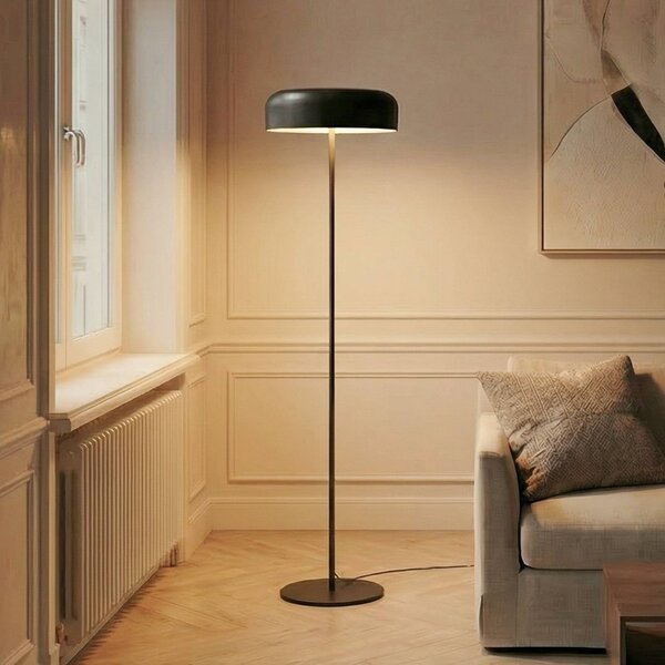 Lindby Stojací lampa Edion, černá, kov, Černá, Obývací pokoj / jídelna, kov, Moderní