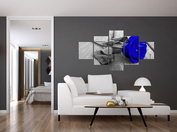 Obraz - Modrá růže (125x70 cm)