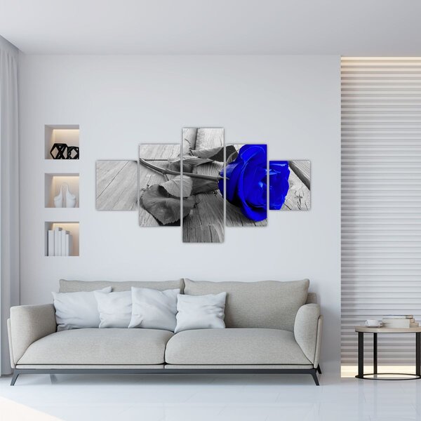 Obraz - Modrá růže (125x70 cm)