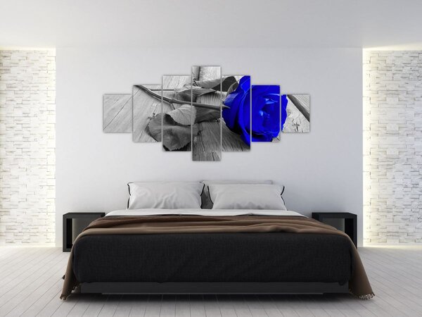 Obraz - Modrá růže (210x100 cm)