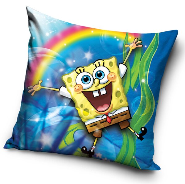 Povlak na polštářek 40x40 cm - Sponge Bob a duha