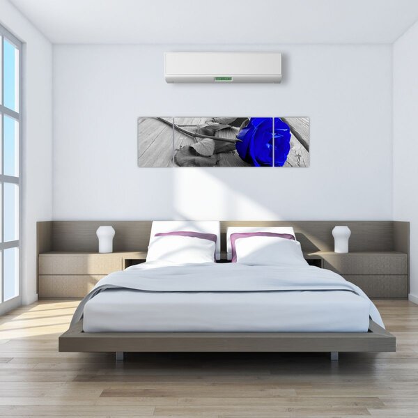 Obraz - Modrá růže (170x50 cm)