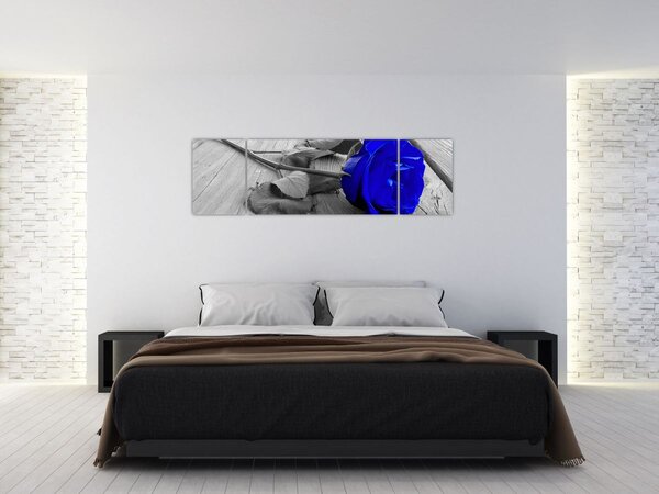 Obraz - Modrá růže (170x50 cm)
