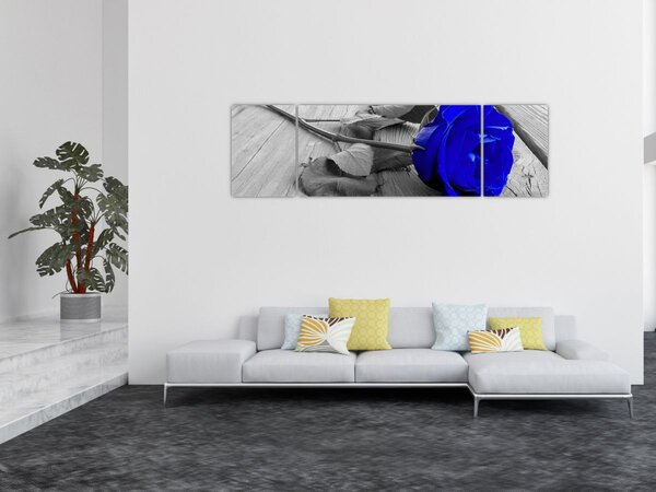 Obraz - Modrá růže (170x50 cm)