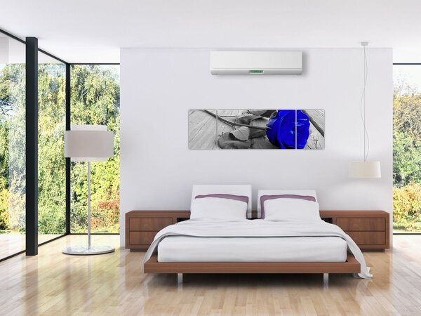 Obraz - Modrá růže (170x50 cm)