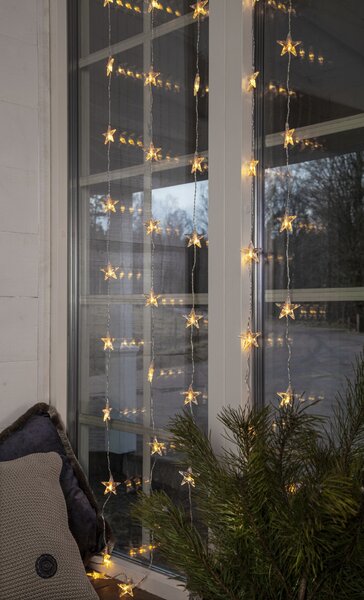 Světelný LED závěs Star Curtain 90 × 200 cm