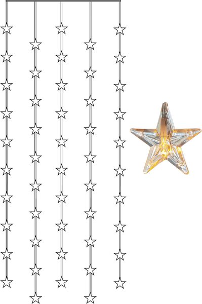 Světelný LED závěs Star Curtain 90 × 200 cm