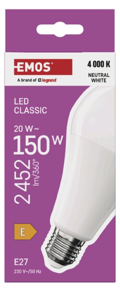 LED žárovka ZQ5E83 E27, 20W, neutrální bílá