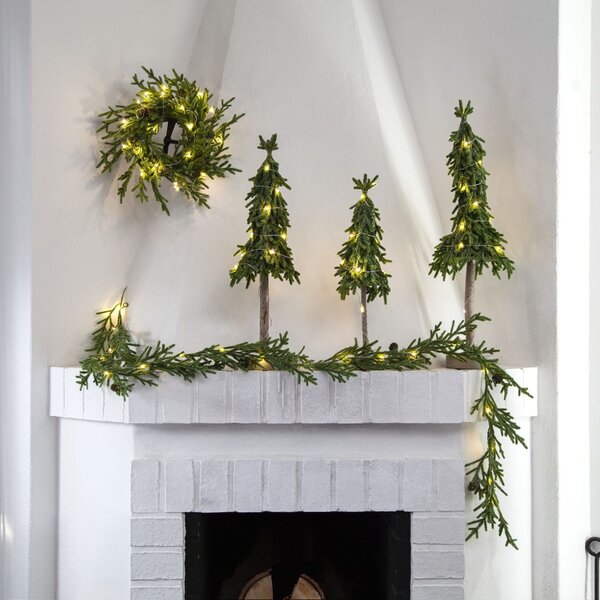 Svítící vánoční věnec Thuja 45 cm