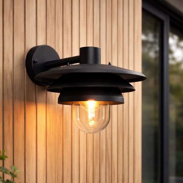 Designová venkovní nástěnná lampa černá IP44 - Morty