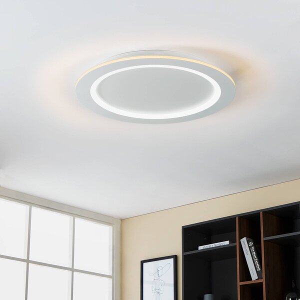 EGLO connect LED stropní svítidlo Padrogiano-Z, Ø 60 cm, bílé, stmívatelný, Bílá / opál, Obývací pokoj / jídelna, kov, Moderní