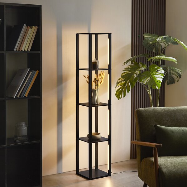 Designová stojací lampa černá vč. LED 3-stupňové stmívání - Tianna