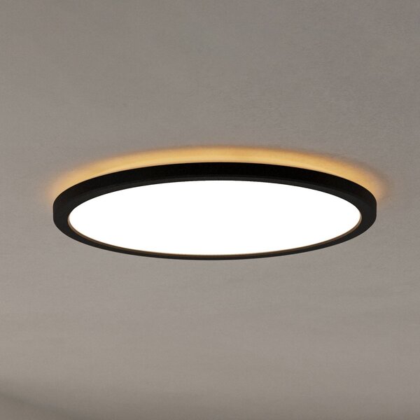 EGLO connect LED stropní svítidlo Rovito-Z, černé, Ø 39 cm, stmívatelný, Černá, Obývací pokoj / jídelna, Plast, Nástěnné svítidlo