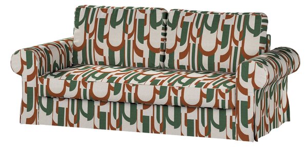 Potah na pohovku IKEA Backabro, 3-místná, rozkládací barva zelená látka pletený vzor, vzorované