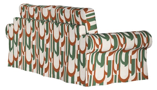 Potah na pohovku IKEA Backabro, 3-místná, rozkládací barva zelená látka pletený vzor, vzorované