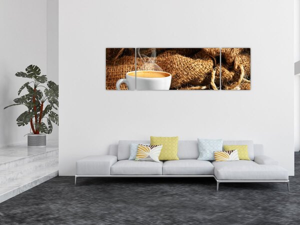 Obraz - Šálek kávy (170x50 cm)