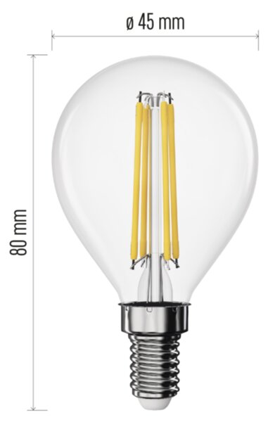 LED žárovka filament ZF1D02 E14, 1,8W, teplá bílá