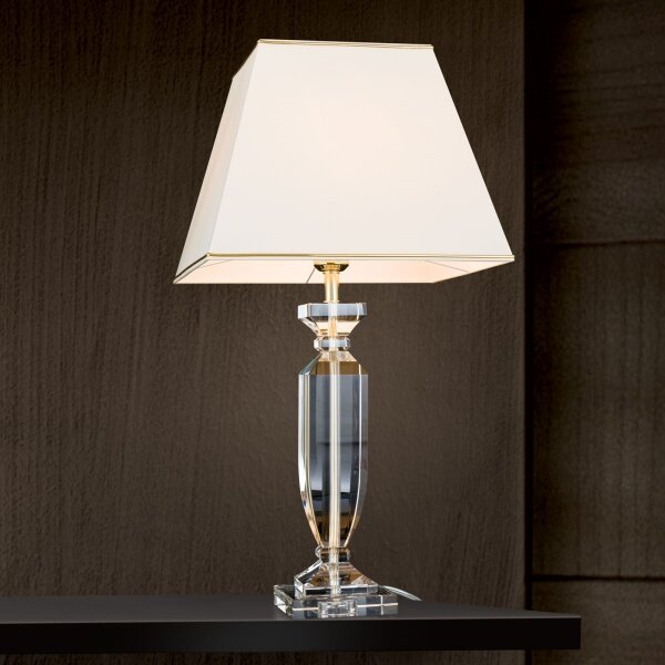 Orion LA 4-1207 - Křišťálová stolní lampa POKAL 1xE27/60W/230V krémová/čirá