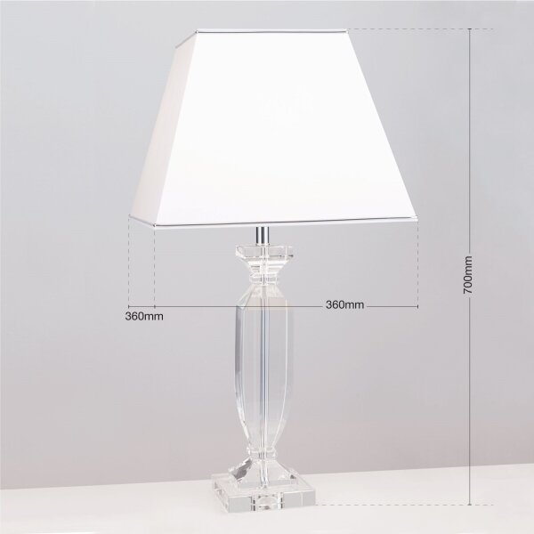 Orion LA 4-1207 - Křišťálová stolní lampa POKAL 1xE27/60W/230V bílá/čirá