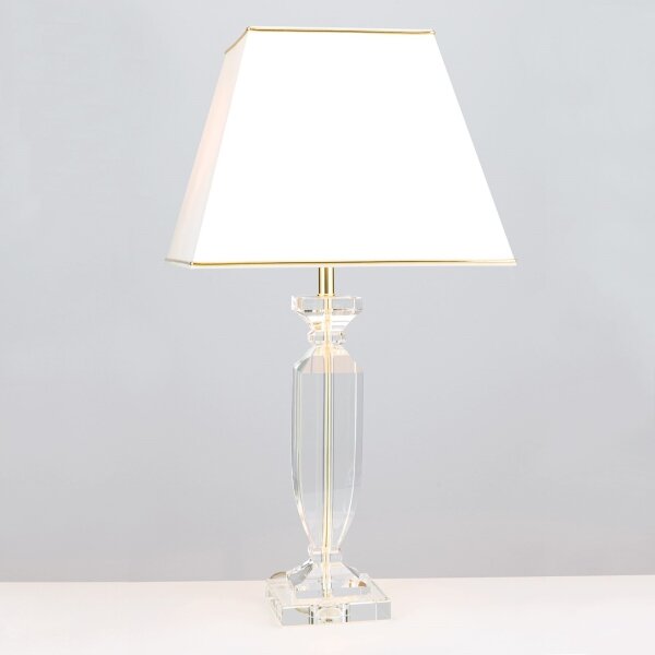 Orion LA 4-1207 - Křišťálová stolní lampa POKAL 1xE27/60W/230V krémová/čirá