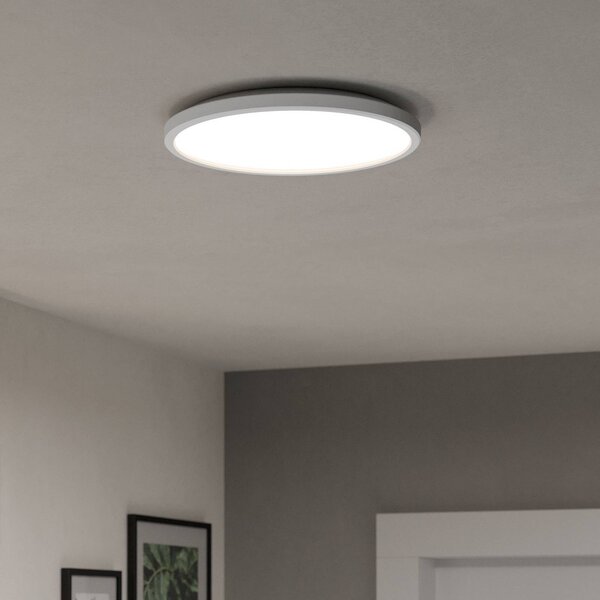 EGLO connect LED stropní svítidlo Rovito-Z, bílé, Ø 30 cm, stmívatelný, Bílá / opál, Obývací pokoj / jídelna, Plast, Nástěnné svítidlo