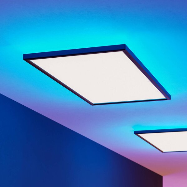 EGLO connect LED stropní svítidlo Rovito-Z, černé, 57 x 30 cm, stmívatelný, Černá, Obývací pokoj / jídelna, Plast