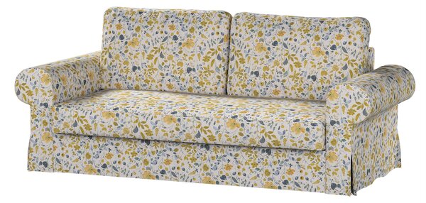 Potah na pohovku IKEA Backabro, 3-místná, rozkládací barva žlutá látka pletený vzor, vzorované