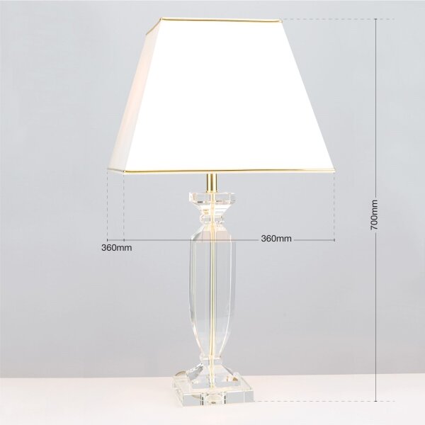 Orion LA 4-1207 - Křišťálová stolní lampa POKAL 1xE27/60W/230V krémová/čirá