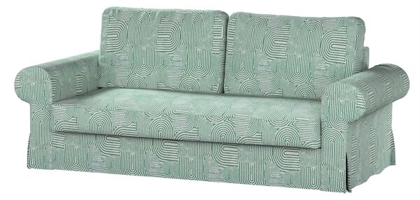 Potah na pohovku IKEA Backabro, 3-místná, rozkládací barva zelená látka pletený vzor, vzorované