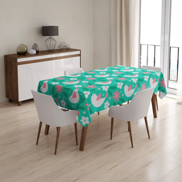 Sablio Ubrus Květiny a ptáčci - 90x90 cm