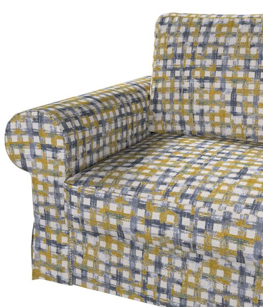 Potah na pohovku IKEA Backabro, 3-místná, rozkládací barva modrá látka pletený vzor, vzorované