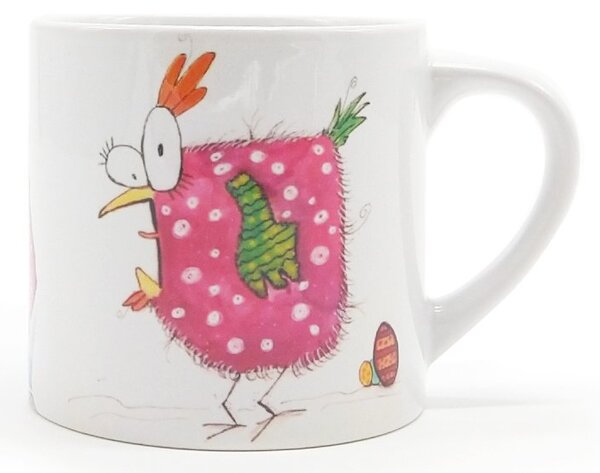 Porcelánový hrnek Srdeční záležitost Slepičky, bílý, český autorský design, 200 ml