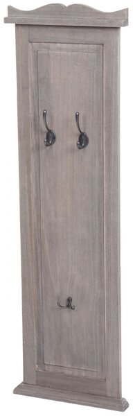 2x věšáková stěna s 3 věšáky 94453 - 109x28x3,5 cm, šedohnědá
