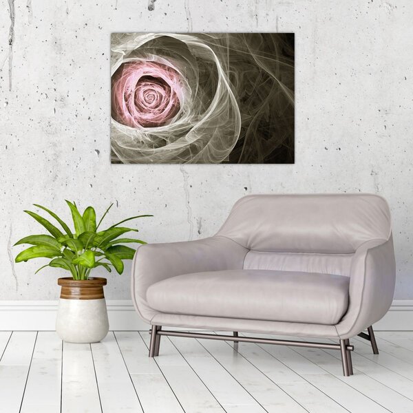 Skleněný obraz - Abstraktní růže světle růžová (70x50 cm)