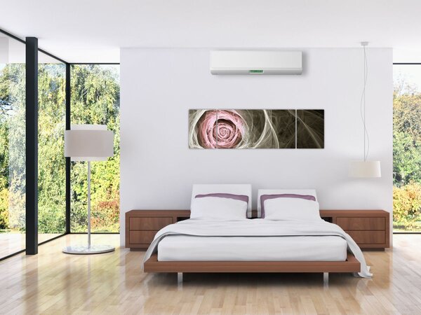 Obraz - Abstraktní růže světle růžová (170x50 cm)