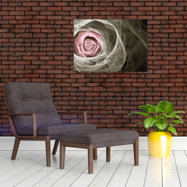Skleněný obraz - Abstraktní růže světle růžová (70x50 cm)