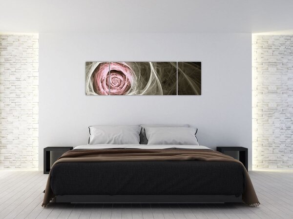 Obraz - Abstraktní růže světle růžová (170x50 cm)
